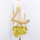 BALENCIAGA Giant Mini City Hand Bag Leather 2way Yellow 309544 Auth 185403M-27
