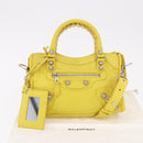 BALENCIAGA Giant Mini City Hand Bag Leather 2way Yellow 309544 Auth 185403M-28