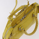 BALENCIAGA Giant Mini City Hand Bag Leather 2way Yellow 309544 Auth 185403M-6