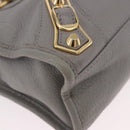 BALENCIAGA Classic Metallic Edge Mini City 2way Gray 390160 Auth 185404SAM-12