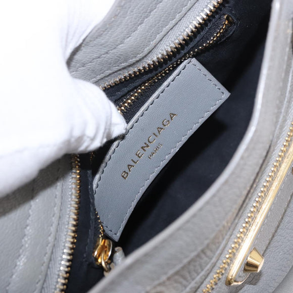 BALENCIAGA Classic Metallic Edge Mini City 2way Gray 390160 Auth 185404SAM