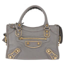 BALENCIAGA Classic Metallic Edge Mini City 2way Gray 390160 Auth 185404SAM-2