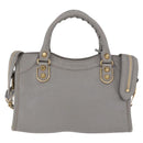 BALENCIAGA Classic Metallic Edge Mini City 2way Gray 390160 Auth 185404SAM-3