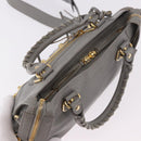 BALENCIAGA Classic Metallic Edge Mini City 2way Gray 390160 Auth 185404SAM-6