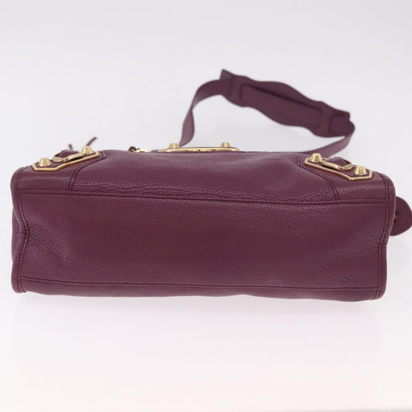BALENCIAGA Classic Metallic Edge City S 2way Purple 432831 Auth 185405SAM