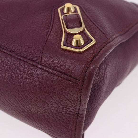 BALENCIAGA Classic Metallic Edge City S 2way Purple 432831 Auth 185405SAM