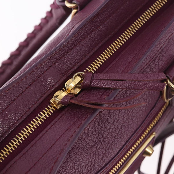 BALENCIAGA Classic Metallic Edge City S 2way Purple 432831 Auth 185405SAM