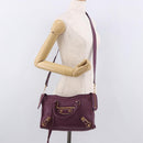 BALENCIAGA Classic Metallic Edge City S 2way Purple 432831 Auth 185405SAM-28