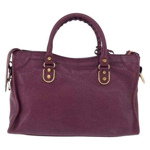 BALENCIAGA Classic Metallic Edge City S 2way Purple 432831 Auth 185405SAM