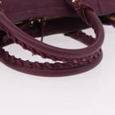 BALENCIAGA Classic Metallic Edge City S 2way Purple 432831 Auth 185405SAM-7