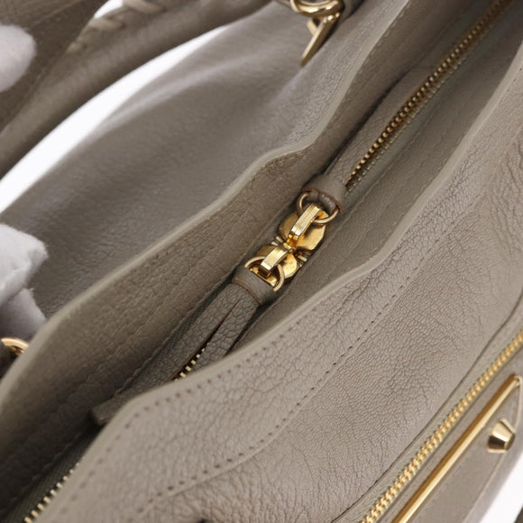 BALENCIAGA Classic Metallic Edge City Bag 2way Beige 390154 Auth 185406SAM