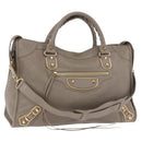 BALENCIAGA Classic Metallic Edge City Bag 2way Beige 390154 Auth 185406SAM-1