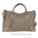 BALENCIAGA Classic Metallic Edge City Bag 2way Beige 390154 Auth 185406SAM-13