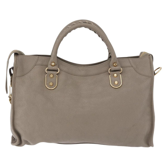 BALENCIAGA Classic Metallic Edge City Bag 2way Beige 390154 Auth 185406SAM