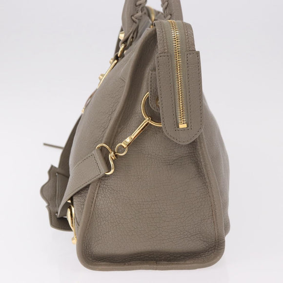 BALENCIAGA Classic Metallic Edge City Bag 2way Beige 390154 Auth 185406SAM
