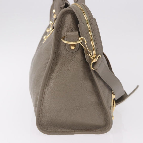 BALENCIAGA Classic Metallic Edge City Bag 2way Beige 390154 Auth 185406SAM