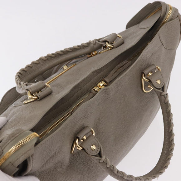 BALENCIAGA Classic Metallic Edge City Bag 2way Beige 390154 Auth 185406SAM