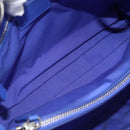 Christian Dior Canage Lady Dior Hand Bag Lamb Skin 2way Blue Silver Auth 185409V-16