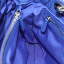 Christian Dior Canage Lady Dior Hand Bag Lamb Skin 2way Blue Silver Auth 185409V-18