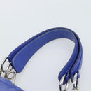 Christian Dior Canage Lady Dior Hand Bag Lamb Skin 2way Blue Silver Auth 185409V-8
