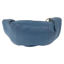 CHANEL Chain Shoulder Bag Lamb Skin Blue Gold CC Auth 185410SAM-3