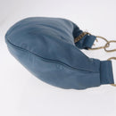CHANEL Chain Shoulder Bag Lamb Skin Blue Gold CC Auth 185410SAM-4