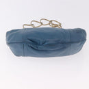 CHANEL Chain Shoulder Bag Lamb Skin Blue Gold CC Auth 185410SAM-9