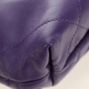 CHANEL Chanel 22 Mini Matelasse Chain Bag Calf Skin 2way Purple CC Auth 185411SM-13