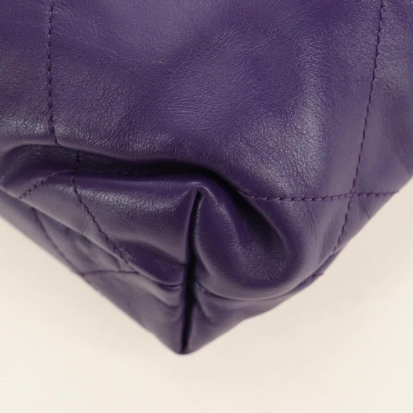 CHANEL Chanel 22 Mini Matelasse Chain Bag Calf Skin 2way Purple CC Auth 185411SM