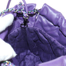CHANEL Chanel 22 Mini Matelasse Chain Bag Calf Skin 2way Purple CC Auth 185411SM-21