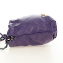 CHANEL Chanel 22 Mini Matelasse Chain Bag Calf Skin 2way Purple CC Auth 185411SM-4