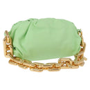 BOTTEGA VENETA The Chain Pouch Shoulder Bag Leather Green Gold Auth 185412SAM-1