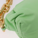 BOTTEGA VENETA The Chain Pouch Shoulder Bag Leather Green Gold Auth 185412SAM-9