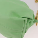 BOTTEGA VENETA The Chain Pouch Shoulder Bag Leather Green Gold Auth 185412SAM-14