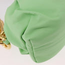 BOTTEGA VENETA The Chain Pouch Shoulder Bag Leather Green Gold Auth 185412SAM-15