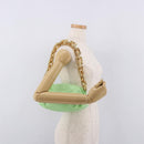 BOTTEGA VENETA The Chain Pouch Shoulder Bag Leather Green Gold Auth 185412SAM-19