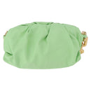BOTTEGA VENETA The Chain Pouch Shoulder Bag Leather Green Gold Auth 185412SAM-2