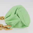 BOTTEGA VENETA The Chain Pouch Shoulder Bag Leather Green Gold Auth 185412SAM-4