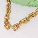 BOTTEGA VENETA The Chain Pouch Shoulder Bag Leather Green Gold Auth 185412SAM-7