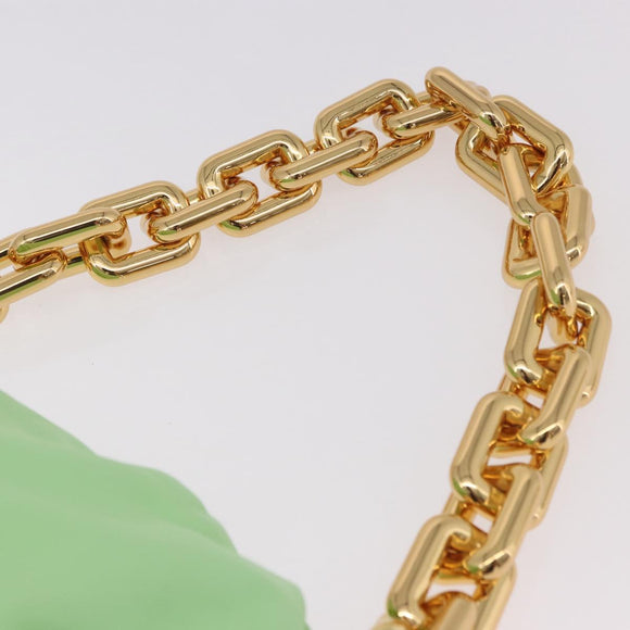 BOTTEGA VENETA The Chain Pouch Shoulder Bag Leather Green Gold Auth 185412SAM