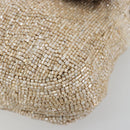 FENDI Mamma Baguette Shoulder Bag Beads Ivory Silver Auth 185413V-10