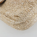 FENDI Mamma Baguette Shoulder Bag Beads Ivory Silver Auth 185413V-11