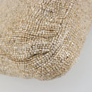 FENDI Mamma Baguette Shoulder Bag Beads Ivory Silver Auth 185413V-13