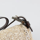 FENDI Mamma Baguette Shoulder Bag Beads Ivory Silver Auth 185413V-18