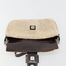 FENDI Mamma Baguette Shoulder Bag Beads Ivory Silver Auth 185413V-19
