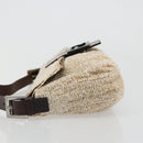 FENDI Mamma Baguette Shoulder Bag Beads Ivory Silver Auth 185413V-5