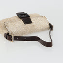 FENDI Mamma Baguette Shoulder Bag Beads Ivory Silver Auth 185413V-7