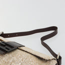 FENDI Mamma Baguette Shoulder Bag Beads Ivory Silver Auth 185413V-8