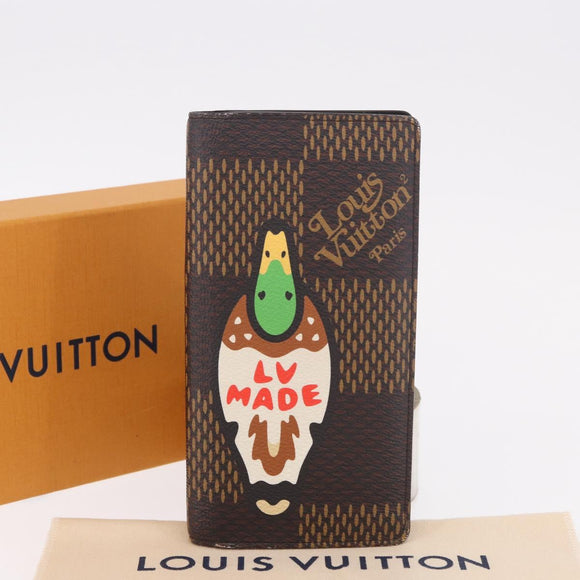 LOUIS VUITTON Damier Ebene Giant LV × NIGO Portefeuille Braza Auth 185414SAV