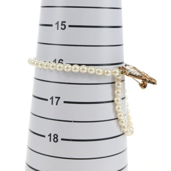 CHANEL Brooch metal Gold Tone CC Auth 185416SM